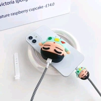 Zestora Shinchan 3D Cartoon Silicone Charger Cover Case for iPhone 18W/20W Adapter & Lightning Cable | Cute & Durable Protective Skin for Apple Charger & Lightning Cable - Mint Green, Cute Shinchan Protectors