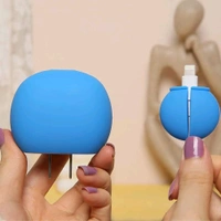 3D Doraemon Cartoon Charger & Cable Protector Case for iPhone 18W/20W Adapter & Lightning Cable β Silicone Protective Cover Set (1 Piece) - Doremon Blue, Doraemon Cover Protector