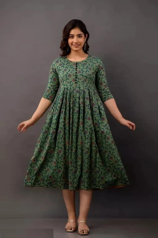 Women Rayon Printed Saumya Long Anarkali Kurtis Mo - M