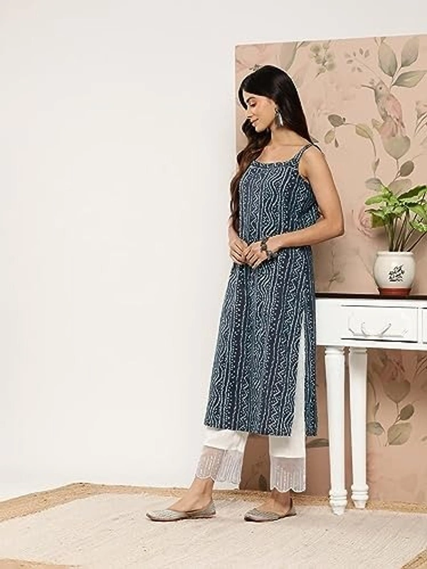 Bollyclues Women's Crepe Straight Bandhani Printed Kurti(BA-01) AN - XL