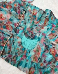 divya Blue belt with dupatta Anarkali MO - L