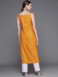 Bollyclues Women's Crepe Straight Bandhani Printed Kurti(BA-01) AN - XL