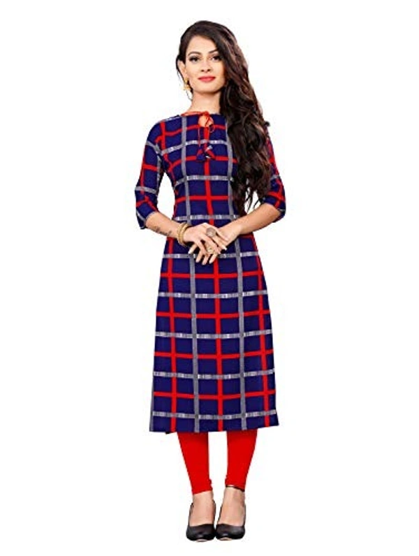MS VHCK ENTERPRISE Women's for Stylish Latest Prined Crepe A-line Kurti Kurtis Kurta