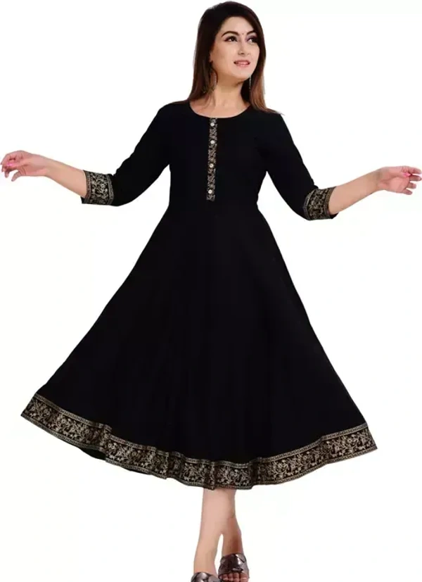 Women Printed, Solid Kurta Sy (Black) - XXXL