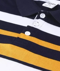 Eyebogler Men's Horizontal Stripes Polo Multicolor Tshirts Mo - M