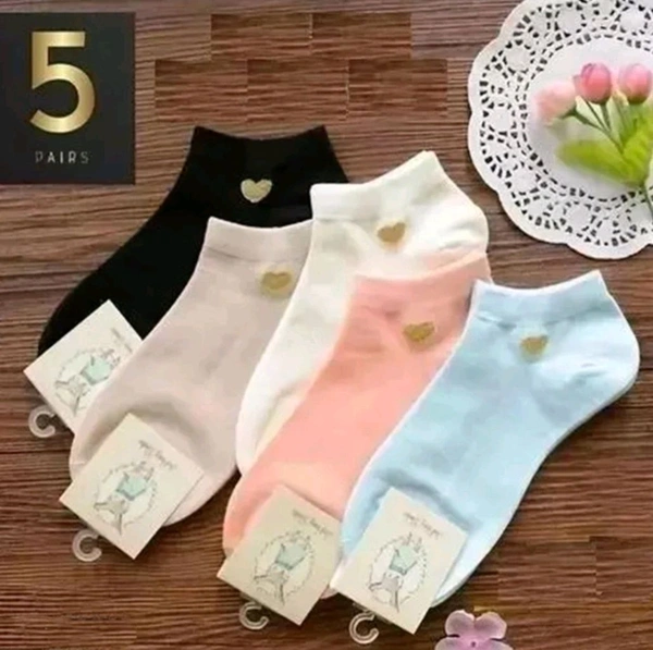 Women Solid Ankle Length Cotton Socks - Free Size