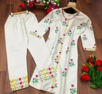 WOMEN KURTA SET WITH EMRODARY WORK FANCY KURTI WITH BOTTOM MO - XXXL