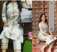 WOMEN KURTA SET WITH EMRODARY WORK FANCY KURTI WITH BOTTOM MO - XXXL