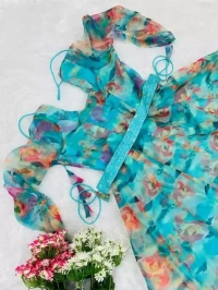 divya Blue belt with dupatta Anarkali MO - L