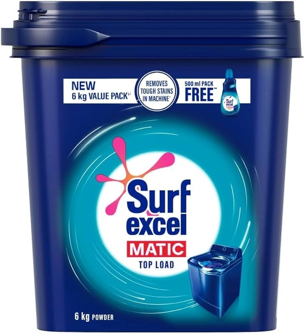 Surf Excel Topload 6kg + 500ml Liquid Free