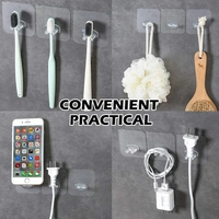(Pack Of 5) TRANSPARENT WALL STORAGE HOOKS