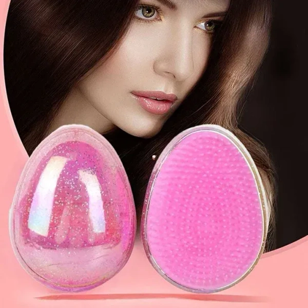 1pc Starry Egg-Shaped Hair Brush with Massage Combs, Portable and Durable ABS Plastic Handle, Plastic Bristles for Styling, Detangling, and Shaping Curly Hair (Random Colours)