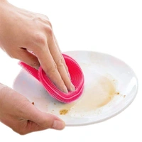 Silicone Dish Scrubber Sponge Mildew Free, Non Stick, Heat Resistant