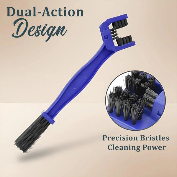 Multi-Purpose Bike Chain Cleaner Brush | 3-Sided Maintenance Tool for Motorcycles & Bicycles (Blue)