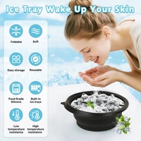 Premium Facial Ice Bath Bowl with Built-In Tray | Collapsible Silicone Face Plunge Tool