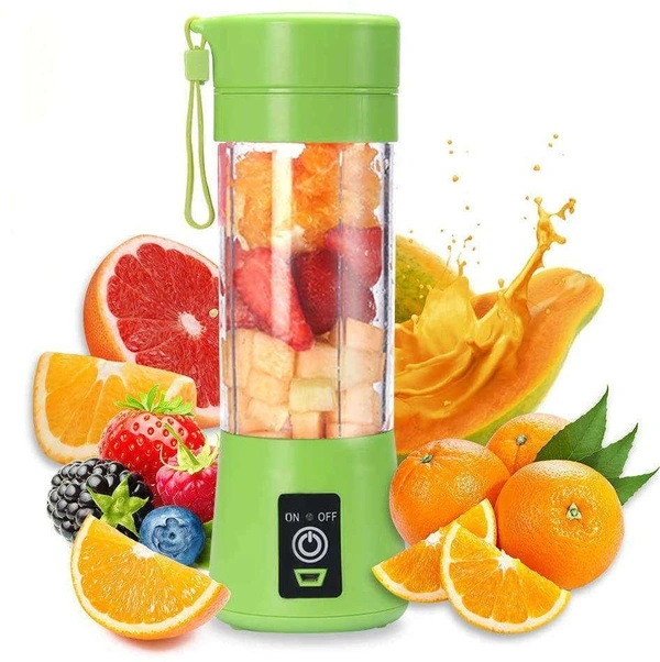 4-Blade Portable USB Rechargeable Electric Juicer & Smoothie Maker