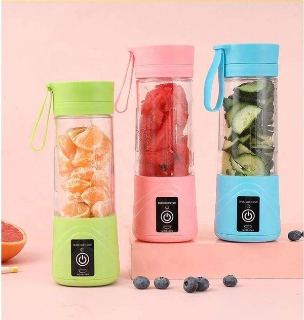 4-Blade Portable USB Rechargeable Electric Juicer & Smoothie Maker
