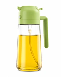2-in-1 Oil Sprayer & Dispenser Bottle 550ml – Glass Olive Oil Spray Bottle for Cooking, BBQ, Air Fryer, Salad & Kitchen | Leak-Proof, Refillable