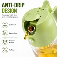 2-in-1 Oil Sprayer & Dispenser Bottle 550ml – Glass Olive Oil Spray Bottle for Cooking, BBQ, Air Fryer, Salad & Kitchen | Leak-Proof, Refillable