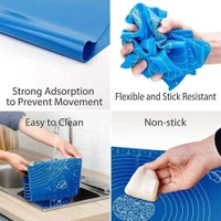 Premium Non-Stick Silicone Roti & Baking Mat (50x40 cm) | Blue Chapati Atta Kneading Mat