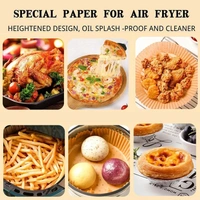 50 PCS Round Air Fryer Paper Liners | Disposable Non-Stick Parchment Sheets