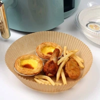 50 PCS Round Air Fryer Paper Liners | Disposable Non-Stick Parchment Sheets
