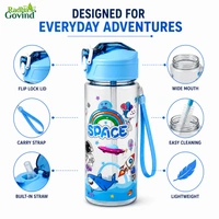 900ml Kids Space Water Bottle with Straw – BPA Free Leak-Proof Sipper Bottle for School, Travel, Sports & Outdoor Activities