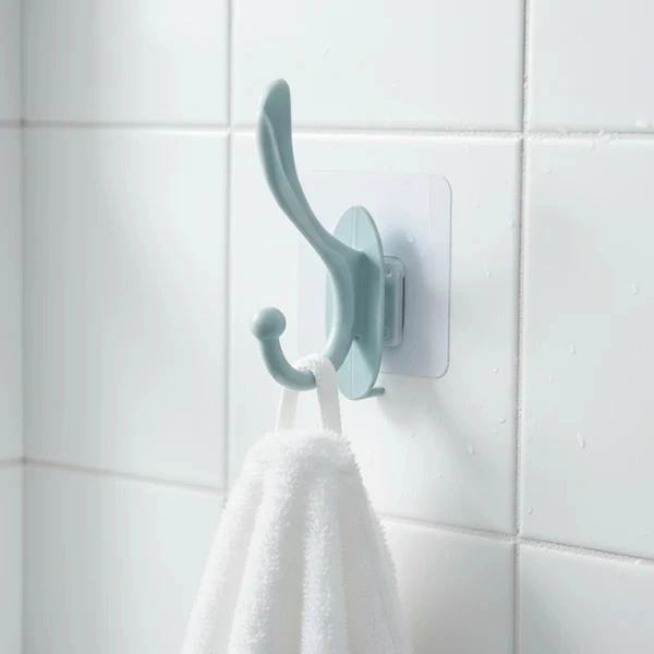 (Pack of 2) Premium Sticker Towel Hook | Self-Adhesive Wall Holder for Bathroom & Kitchen