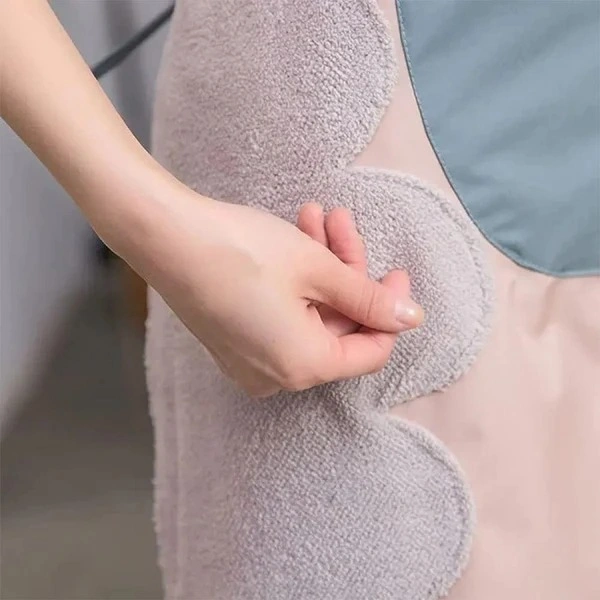 Cute Cartoon Print Kitchen Apron With Pocket