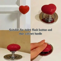 (Pack Of 2) Cabinet Door Handle Drawer, Heart-shaped Knob Pulls Toilet Press Button