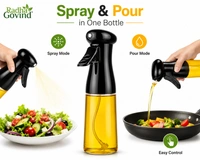 2-in-1 Oil Sprayer & Pourer Bottle for Cooking | Olive Oil Spray Bottle | Leak-Proof, BPA-Free, Refillable Fine Mist Oil Dispenser for Air Fryer, BBQ, Salad & Kitchen (210ml)