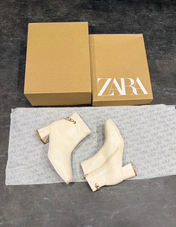 ZARA METALLIC BLOCK HEELS BOOTS