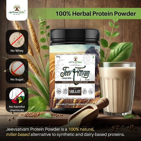 Aachman Sk Vedaa Jeevsattvam Forte With Shilajit (Protien Powder) - 2