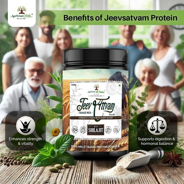 Aachman Sk Vedaa Jeevsattvam Forte With Shilajit (Protien Powder) - 2