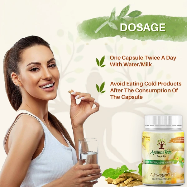 Aachman Veda Ashwagandha Veg Capsules - 1