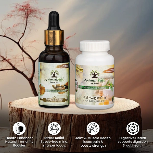Ashwagandha Veg Capsules & Curcumin Drops