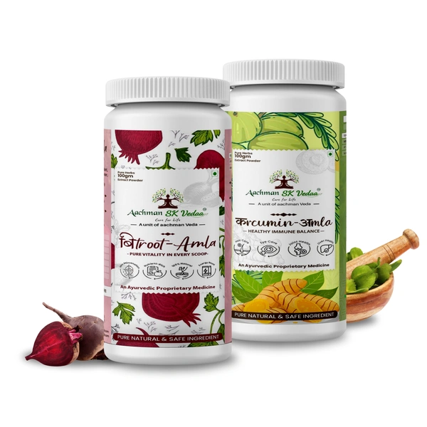 Aachman Sk Vedaa Beetroot & Curcumin Amla  Extract Powder - COMBO