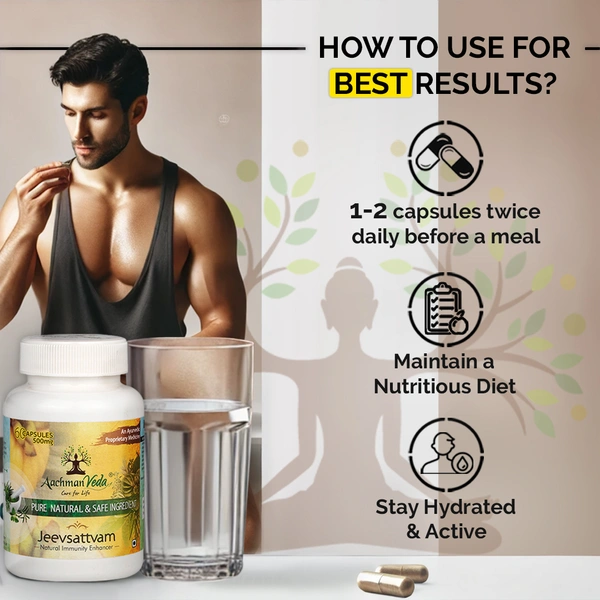 Aachman Veda Jeevsattvam (Multivitamin) Veg Capsules - 2