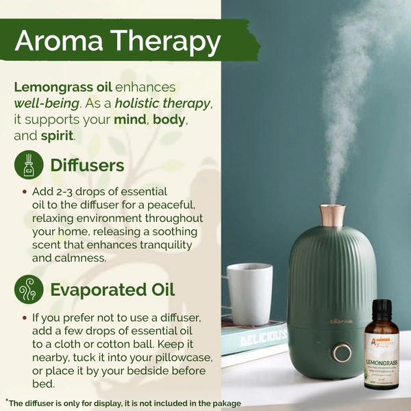 Aashman Ayurveda Lemongrass Pure Steam Distilled Essential Oil - 2