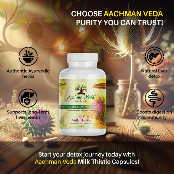 Aachman Veda Milk Thistle Veg Capsules - 3