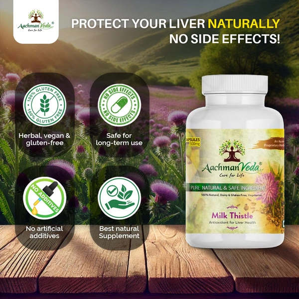 Aachman Veda Milk Thistle Veg Capsules - 3