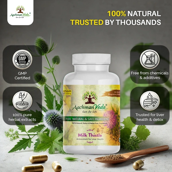 Aachman Veda Milk Thistle Veg Capsules - 3