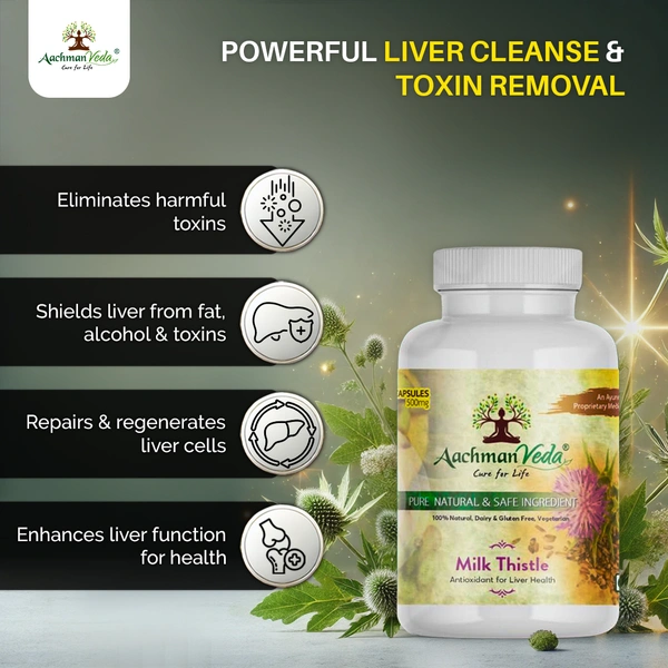 Aachman Veda Milk Thistle Veg Capsules - 3