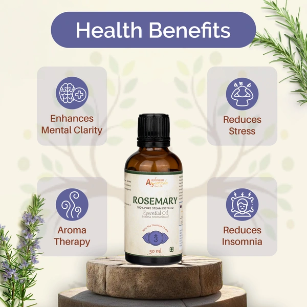 Aashman Ayurveda Rosemary Pure Steam Distilled Essential Oil - 1
