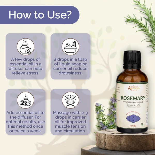 Aashman Ayurveda Rosemary Pure Steam Distilled Essential Oil - 1
