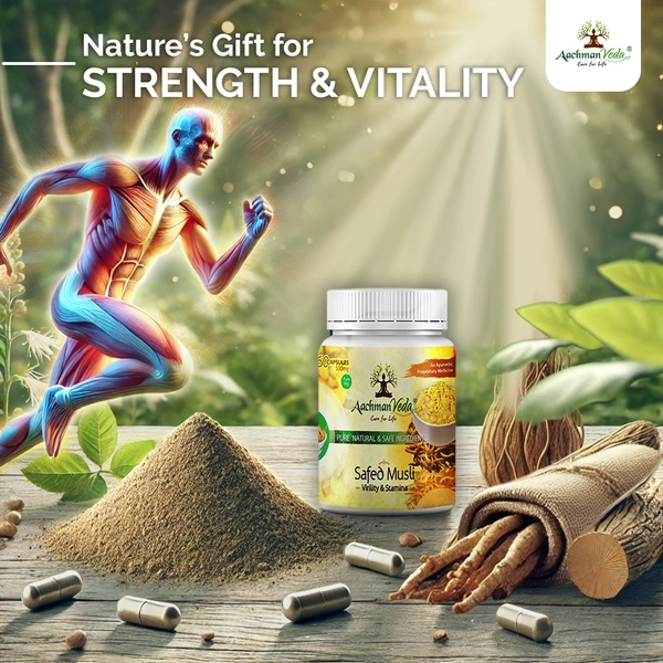 Aachman Veda Safed Musli Veg Capsules - 1