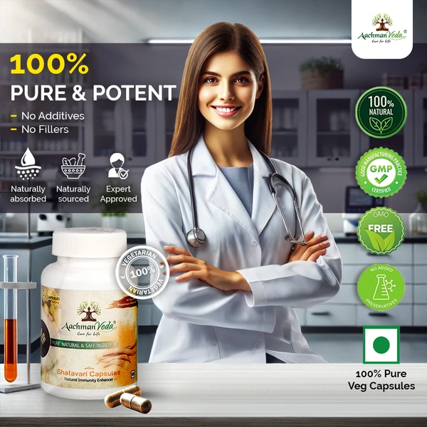 Aachman Veda Shatavari Veg Capsules - 1