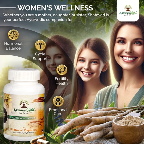 Aachman Veda Shatavari Veg Capsules - 1
