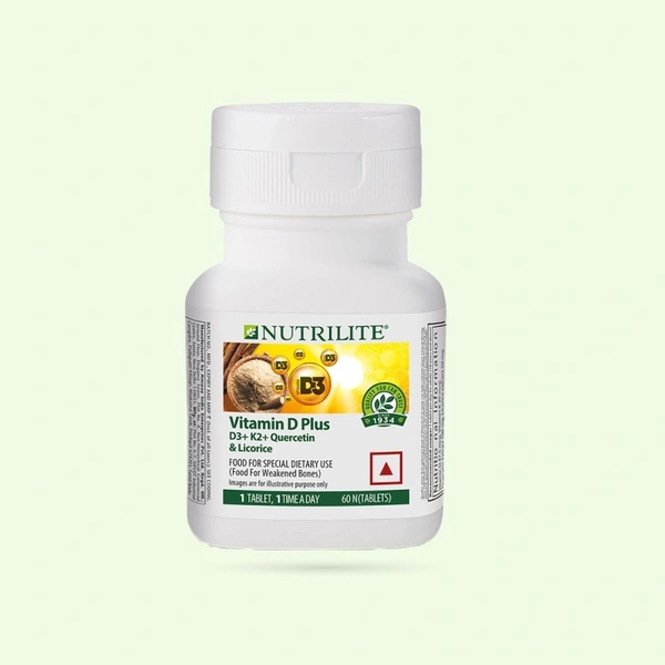 Amway Nutrilite Vitamin D Plus (D3+K2+Quercetin & Licorice) - 60 N, Vitamin & Minerals