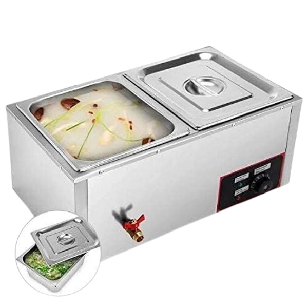Electric Bain Marie, 1.5kW Heavy Duty Stainless Steel 2 Pan